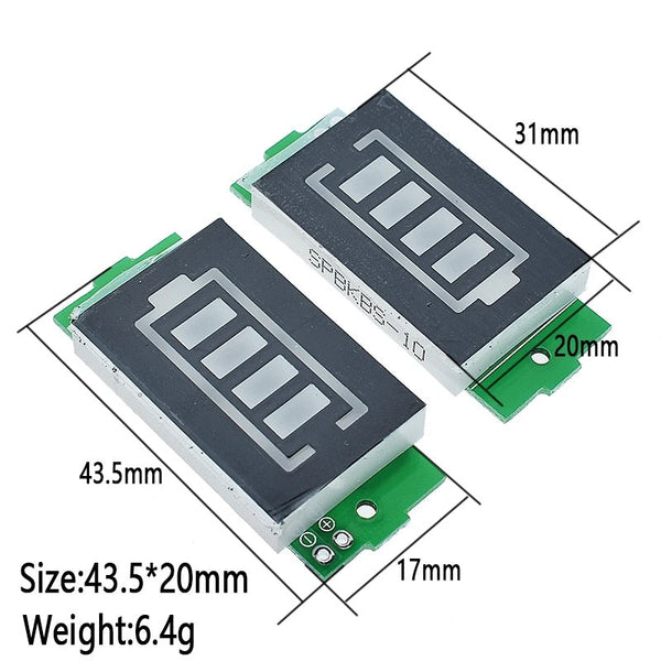 1S-8S Single 3.7V Lithium Battery Capacity Indicator Module with Blue Display