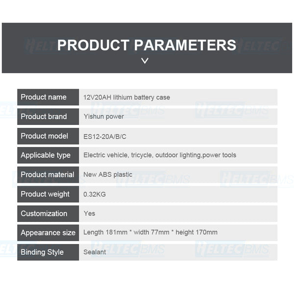 20ah DIY High quality ABS Lithium Battery Case