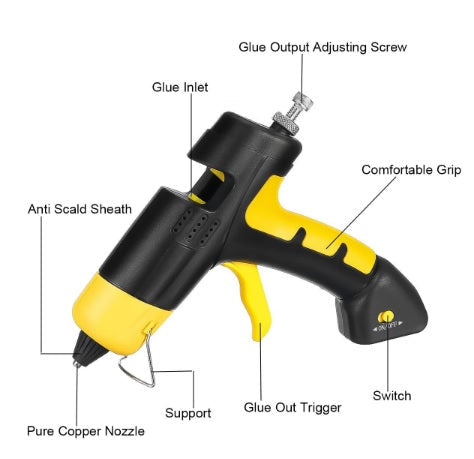 20W Cordless Rechargeable Lithium Hot Melt Glue Gun