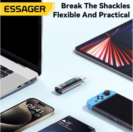 Essager 240W USB C Adapter Type C to USB C 3.0 2.0 OTG Connector - Electromann SA
