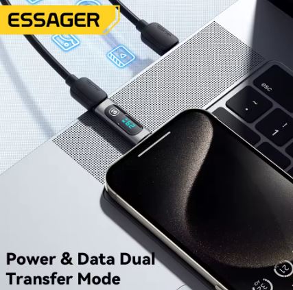 Essager 240W USB C Adapter Type C to USB C 3.0 2.0 OTG Connector - Electromann SA