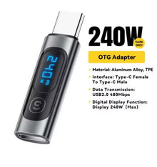 Essager 240W USB C Adapter Type C to USB C 3.0 2.0 OTG Connector - Electromann SA