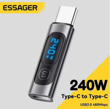 Essager 240W USB C Adapter Type C to USB C 3.0 2.0 OTG Connector - Electromann SA