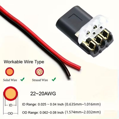 25pcs Universal Quick-Connect Terminals with 3 Pins (10000253) - Electromann SA
