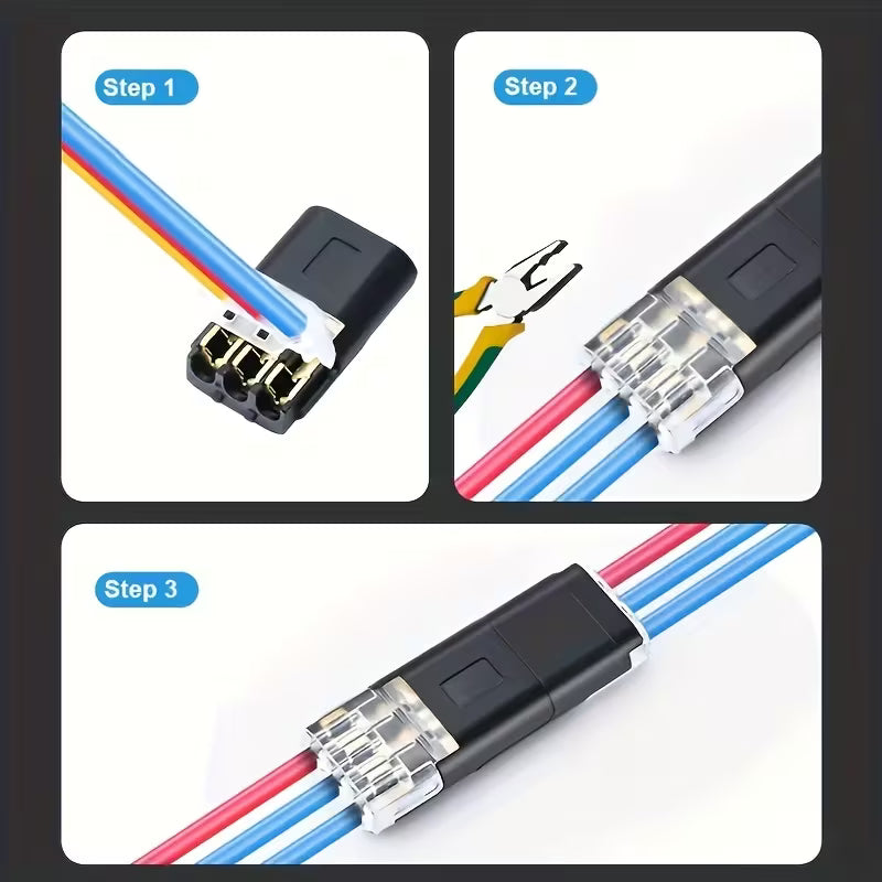 25pcs Universal Quick-Connect Terminals with 3 Pins (10000253) - Electromann SA