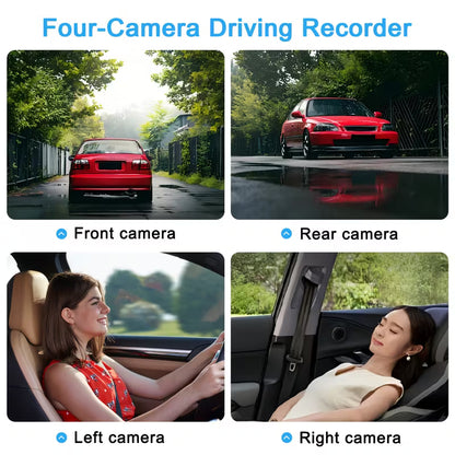 360° Car Dash Cam, 1080P Front + 480P Left Right Rear Camera (10007837) - Electromann SA