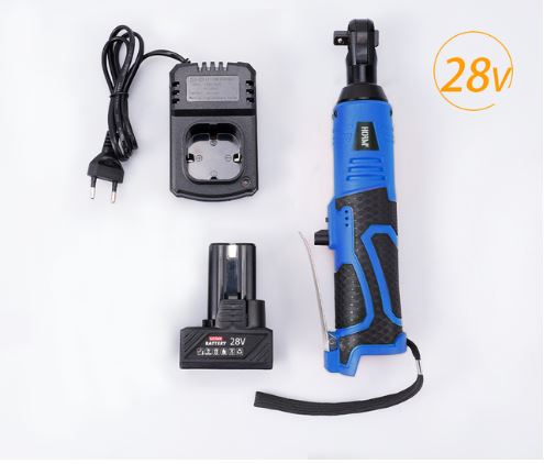 Lithium Battery Charger for 28v 90N.m 3/8'' Cordless Electric Ratchet Wrench Right Angle Tool - Fast Charging and Powerful Torque