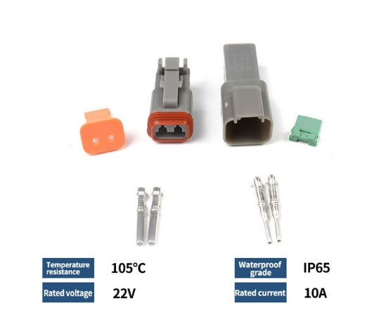 2 Pin Waterproof Deutsch Type Electrical Connector - Reliable and Durable Connector for Industrial Applications