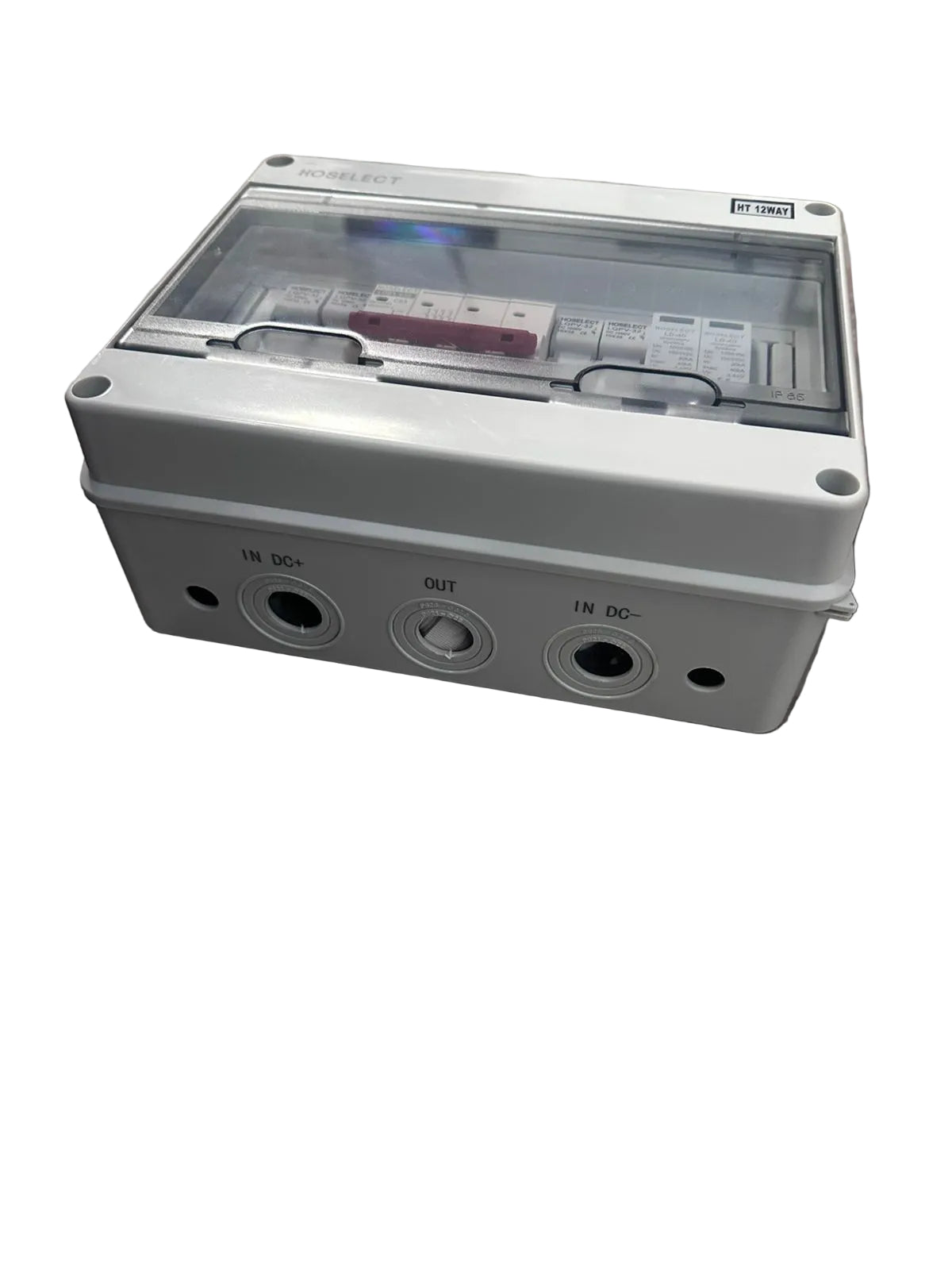 Solar photovoltaic PV DC Combiner Box Surge Lightning Protection 2 input 1 out DC 600V (10008167) - Electromann SA