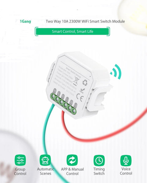 1 Gang Two Way 10A 2300W WIFI Smart Switch Module