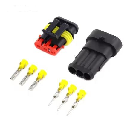 3 Pin Super Seal Waterproof Electrical Automotive Wire Connector Plug Set