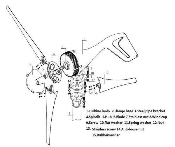 400W 3 Blades 24V Wind Turbine with Charge Controller