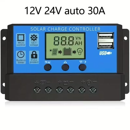 30A 12v/24v Solar Charge Controller PWM Charging for Solar Off-grid System (10005245) - Electromann SA