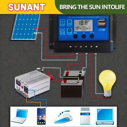 30A 12v/24v Solar Charge Controller PWM Charging for Solar Off-grid System (10005245) - Electromann SA