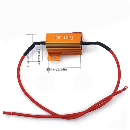 2Pc 25W 10ohm Load Resistors for Vehicle LED Turn Signal Bulbs (10007596) - Electromann SA