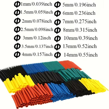 164pcs 2:1 Polyolefin Heat Shrink Tubing Set (10000450) - Electromann SA