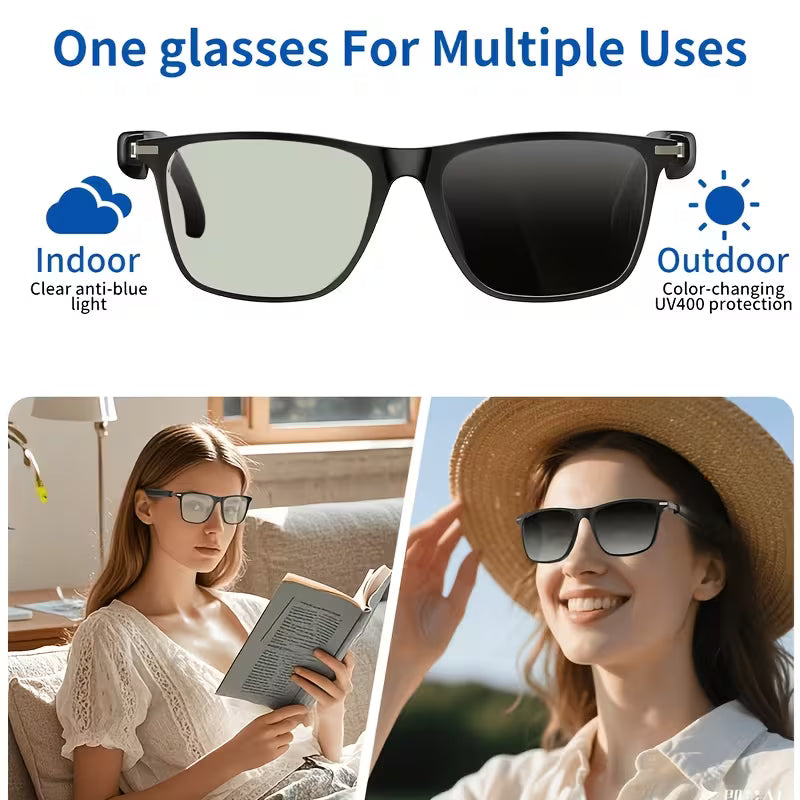 Smart Glasses with Wireless HIFI Headphones, Dual Speaker, Touch Control (10007858)