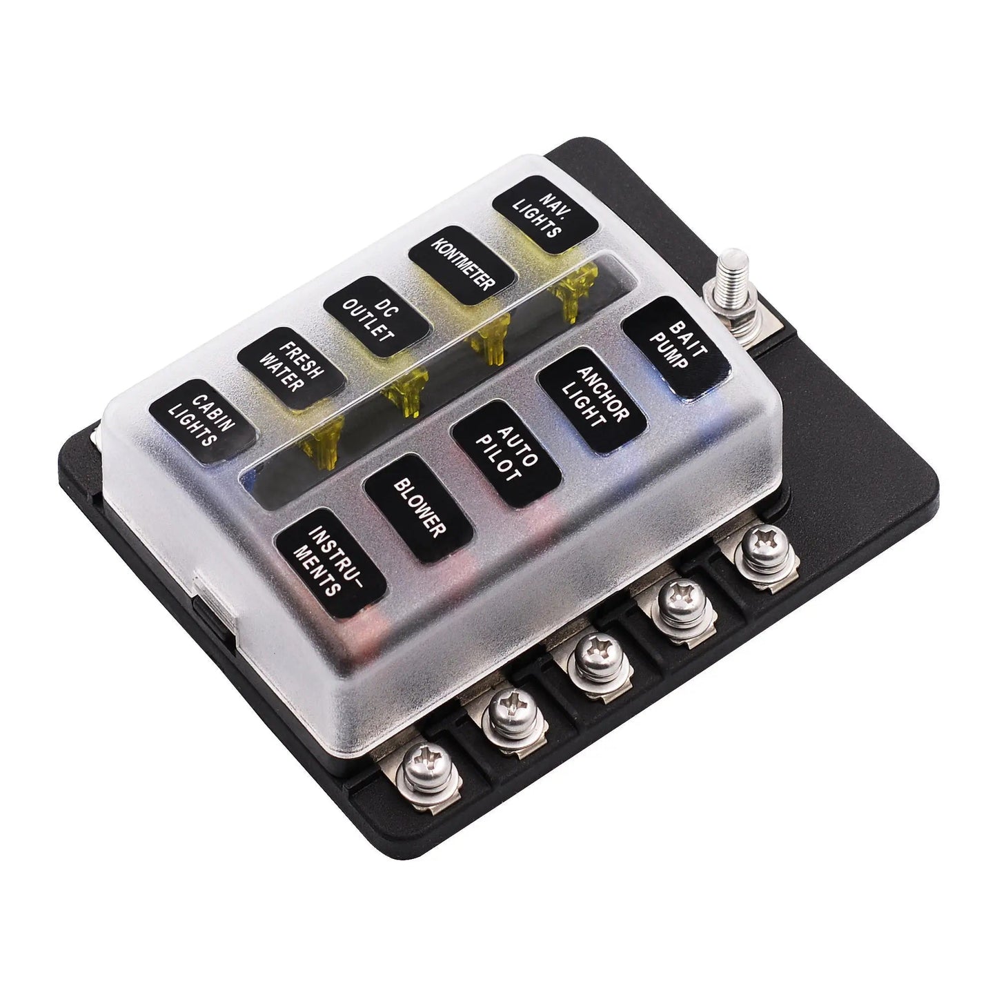 Get Organized and Protected with the 10 Way Fuse Box with Blade Block Holder Kit - Electromann SA