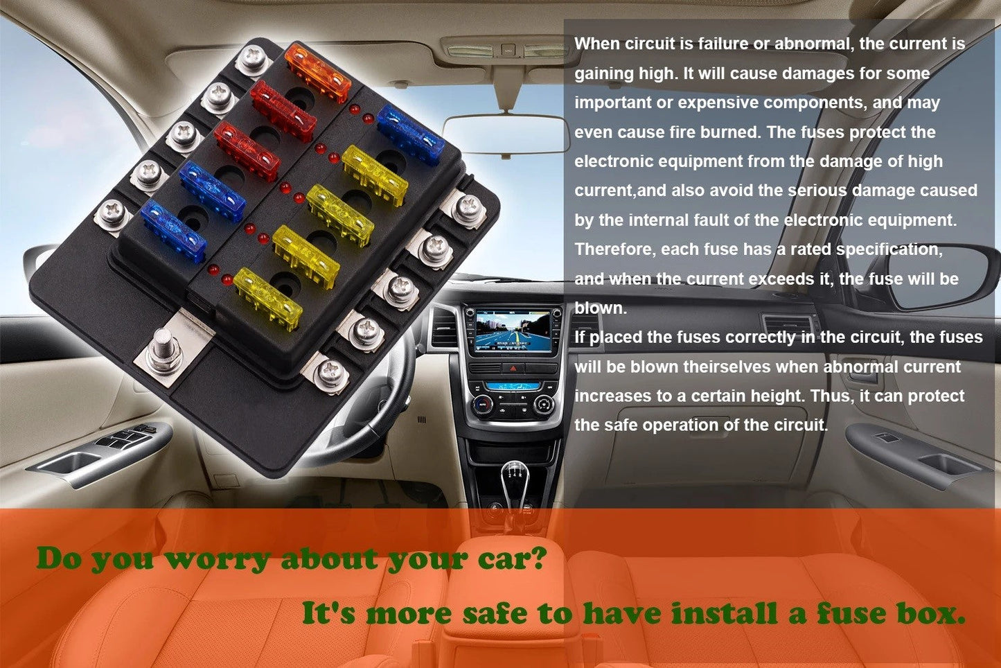 Get Organized and Protected with the 10 Way Fuse Box with Blade Block Holder Kit - Electromann SA