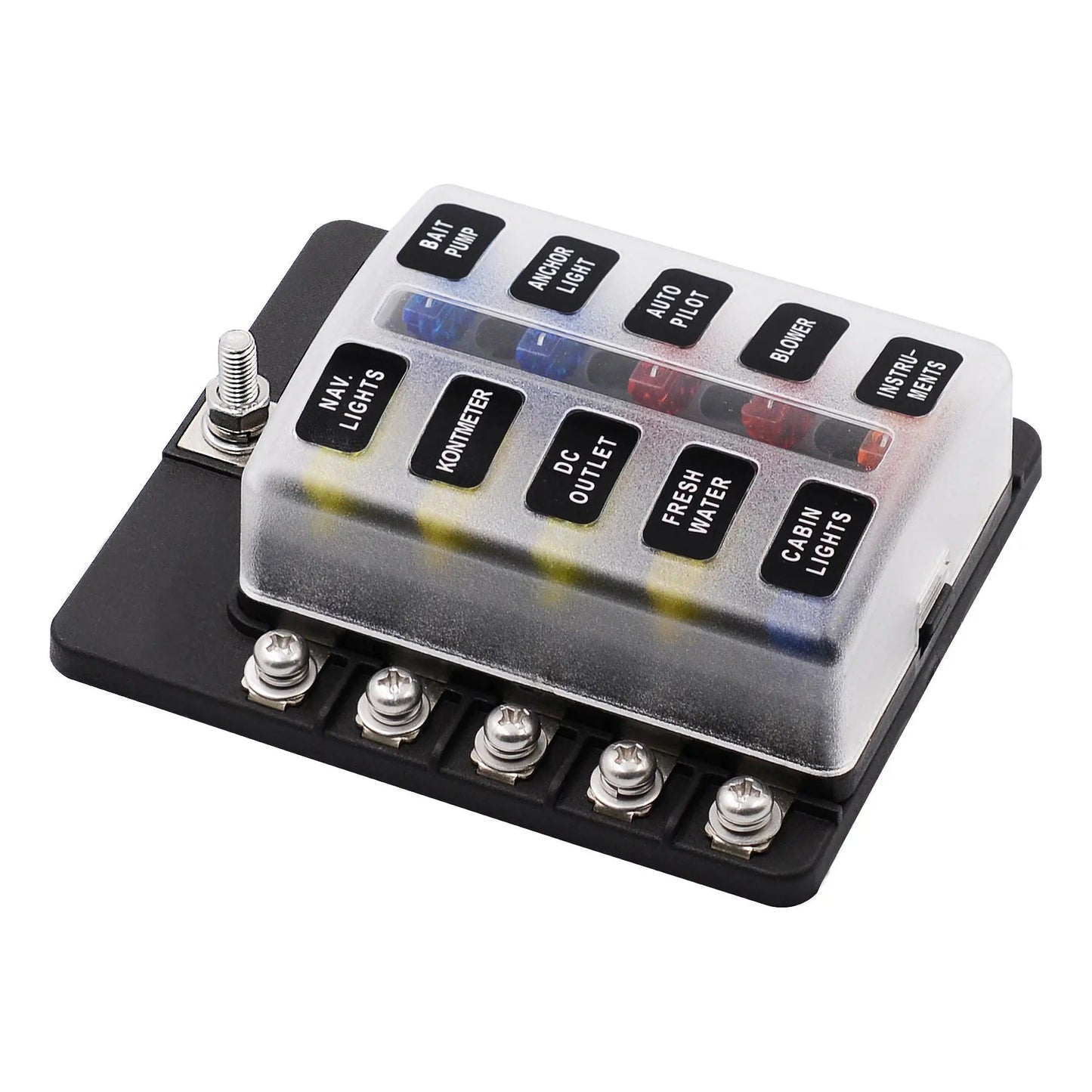 Get Organized and Protected with the 10 Way Fuse Box with Blade Block Holder Kit - Electromann SA