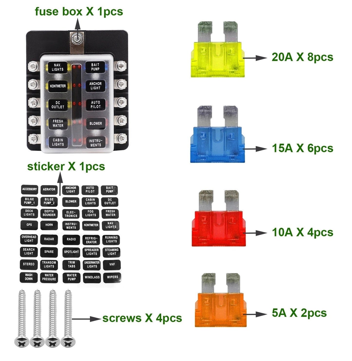 Get Organized and Protected with the 10 Way Fuse Box with Blade Block Holder Kit - Electromann SA