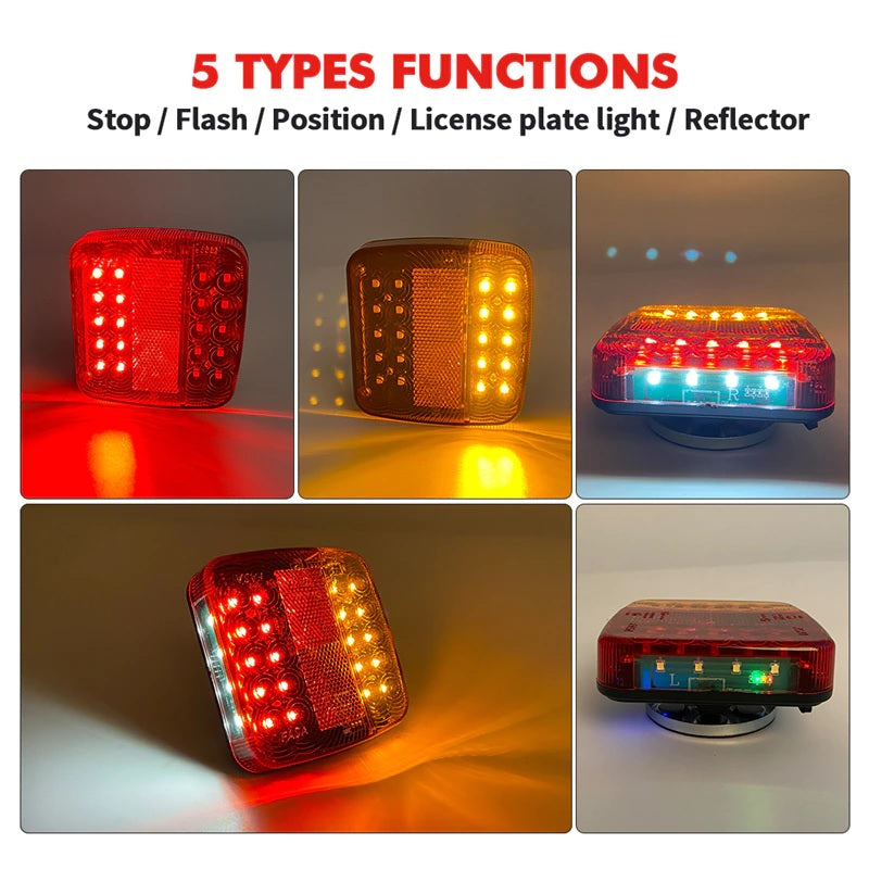 Magnetic Wireless LED Truck/Trailer Tail Light Kit - Convenient and Reliable Lighting Solution (10004776 - Electromann SA