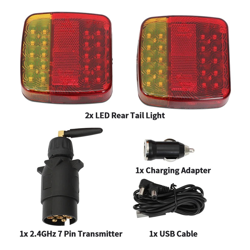 Magnetic Wireless LED Truck/Trailer Tail Light Kit - Convenient and Reliable Lighting Solution (10004776 - Electromann SA