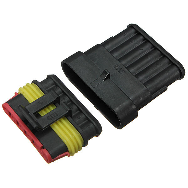 6 Pin Way Sealed Waterproof Electrical Wire Connector Plug - Electromann SA