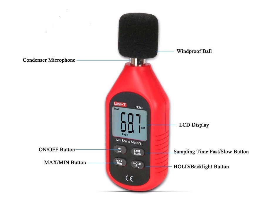 UNI-T UT353 Mini Digital Sound Level Meter - Electromann SA