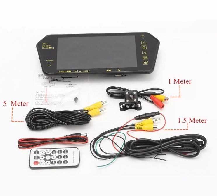 7 Inch TFT LCD Car Bluetooth Rear View Parking Kit - Electromann SA