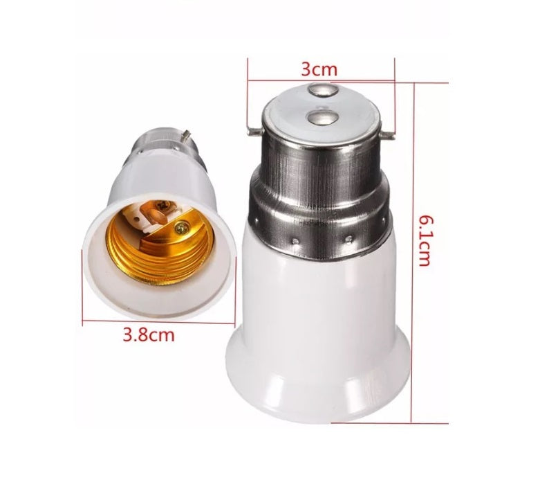 B22 to E27 LED Light Bulb Adapter - Electromann SA