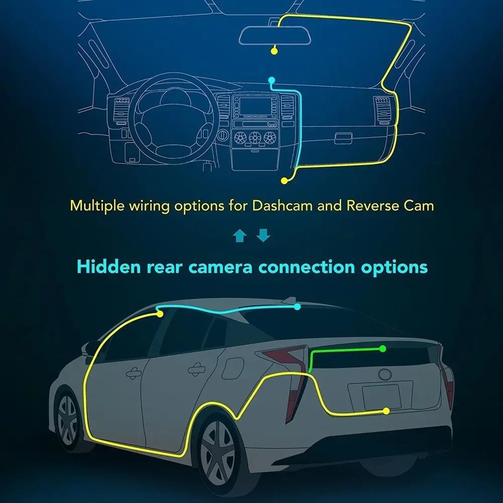Enhance Your Safety with the 4 Inch 3 Lens 1080P Car Dash Camera with Rearview Camera - Electromann SA