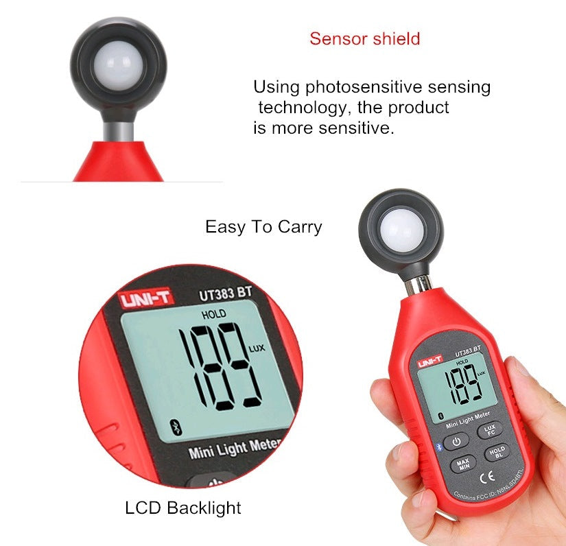 UNI-T UT383BT bluetooth Digital Luxmeter - Electromann SA