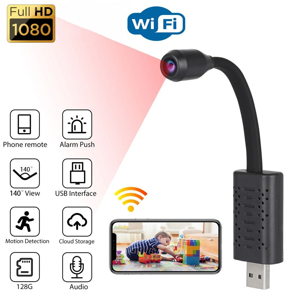 Xiaovv 1080P WIFI USB Mini IP Camera 140° - Electromann SA