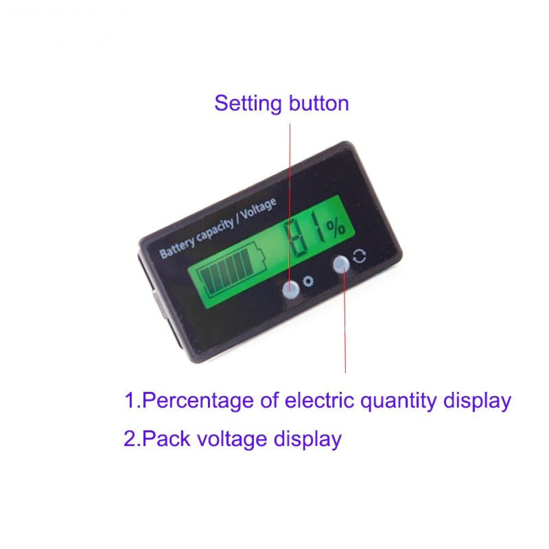 5-72V LCD Lithium/Lead Acid Battery Indicator - Electromann SA