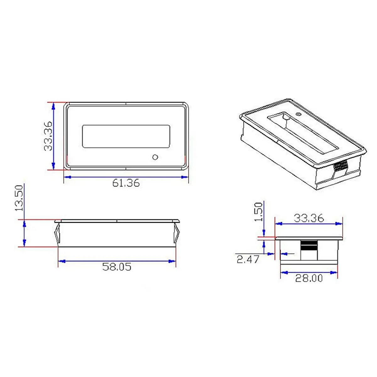5-72V LCD Lithium/Lead Acid Battery Indicator - Electromann SA