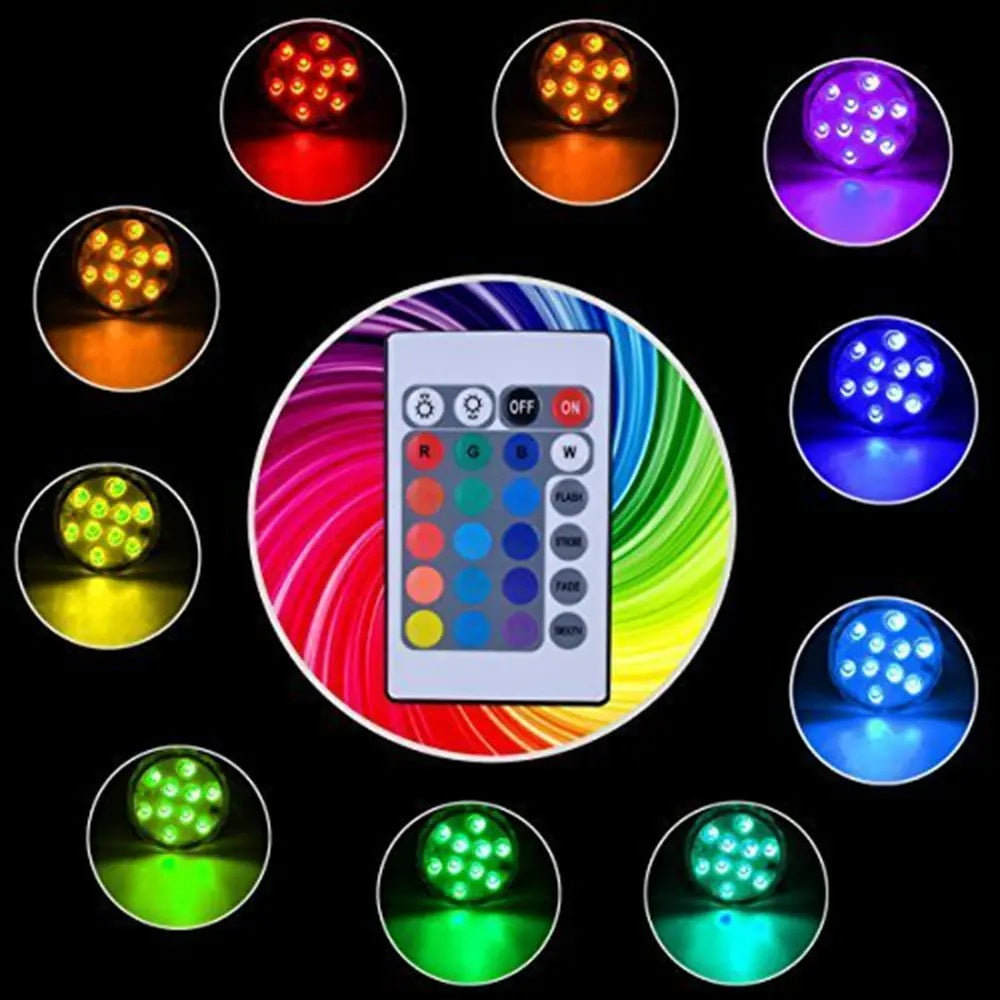 RGB Submersible Remote Controlled LED Light - Electromann SA