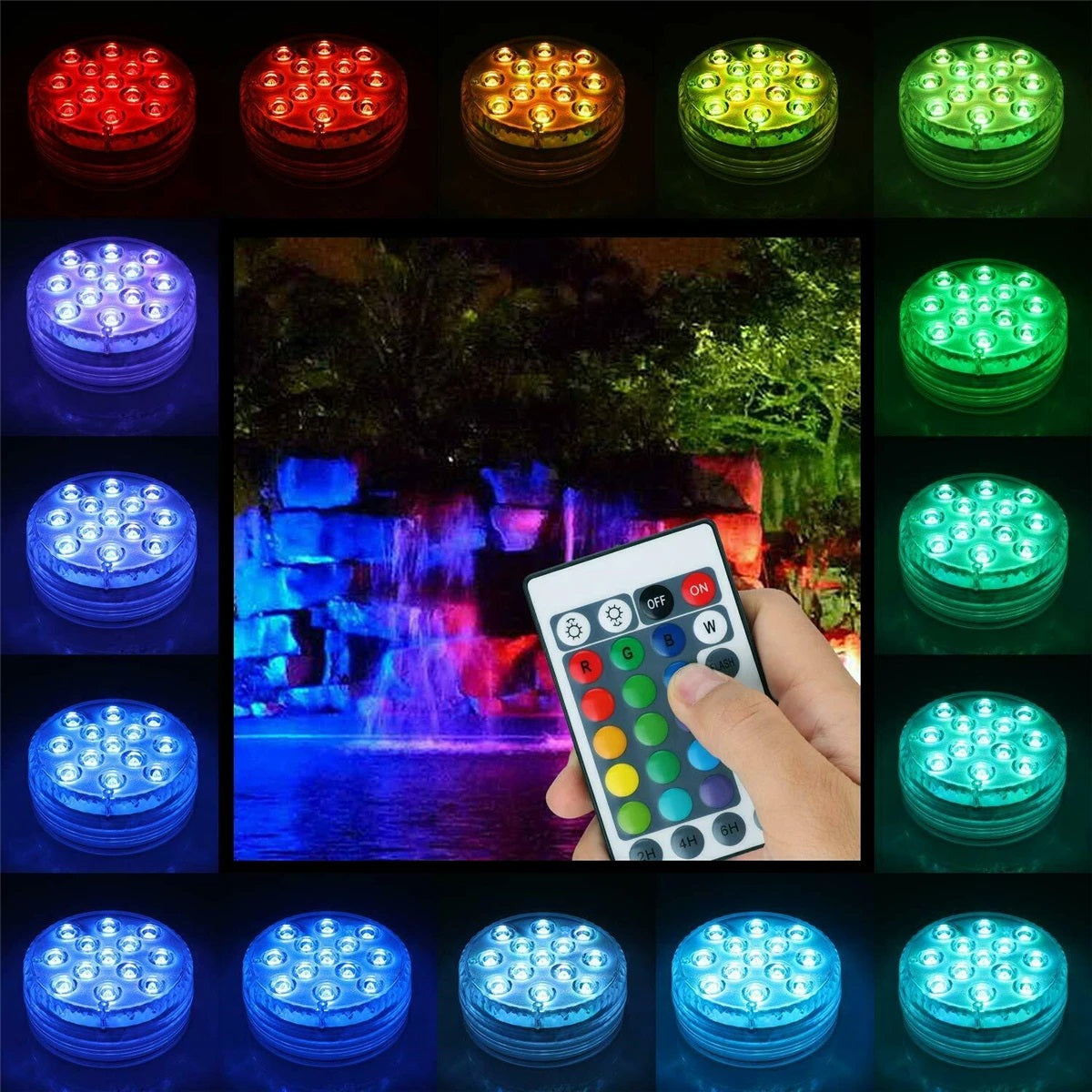 RGB Submersible Remote Controlled LED Light - Electromann SA
