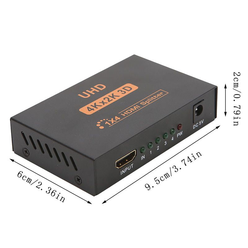 UHD 3D 4Kx2K 1X4 HDMI Splitter - Electromann SA