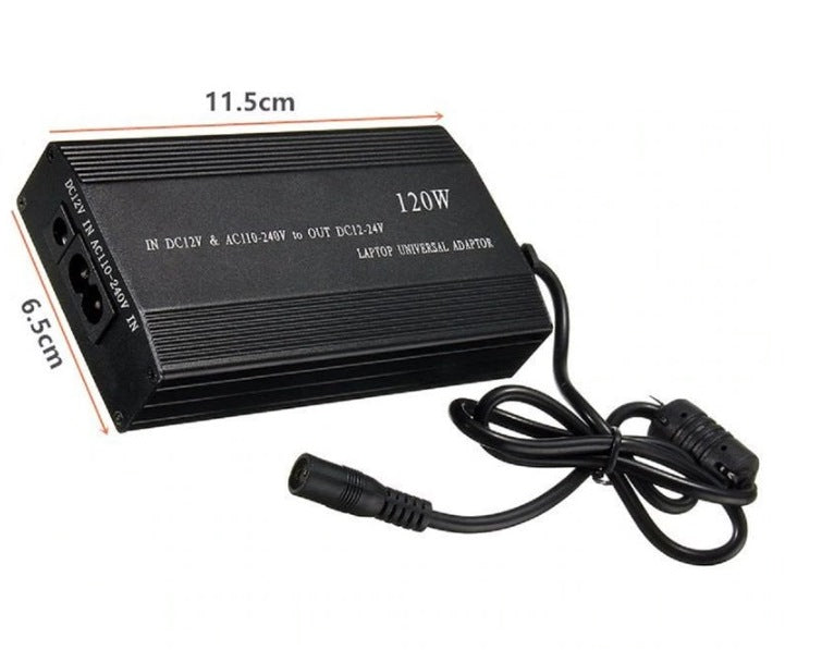 120W Universal Laptop DC Car Charger Kit - Electromann SA