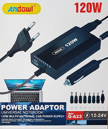 120W Universal Laptop DC Car Charger Kit - Electromann SA