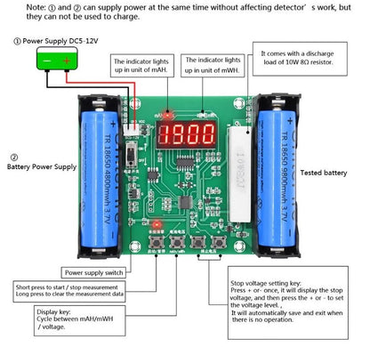 XH-M240 Battery Capacity Tester for 18650 Lithium Cells - Electromann SA