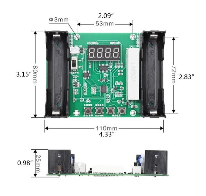 XH-M240 Battery Capacity Tester for 18650 Lithium Cells - Electromann SA