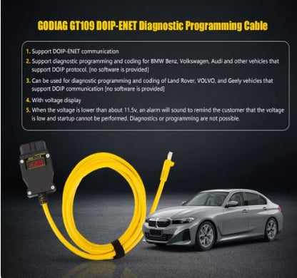 GODIAG GT109 DOIP-ENET Communication Cable Used to OHP Enet Bimmercode - Electromann SA