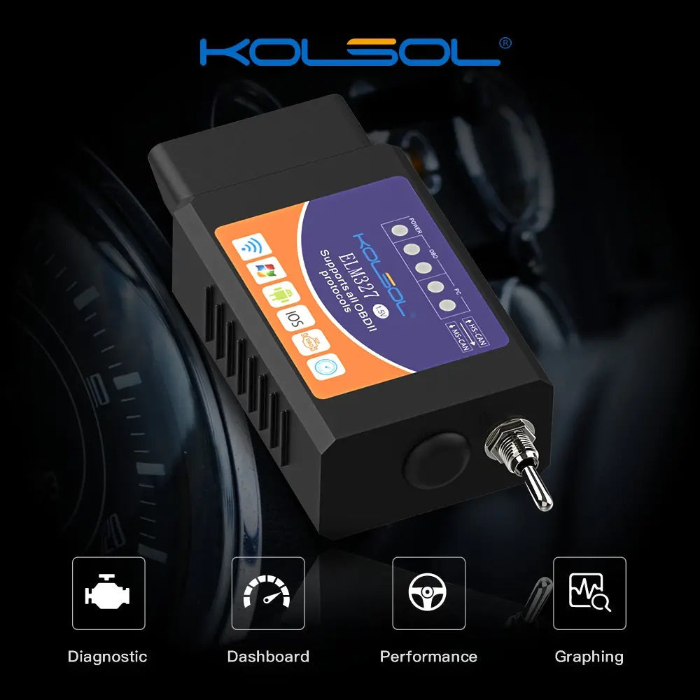 KOLSOL ELM327 V1.5 Wifi Car OBD2 Automobile Diagnostic Tool - Electromann SA