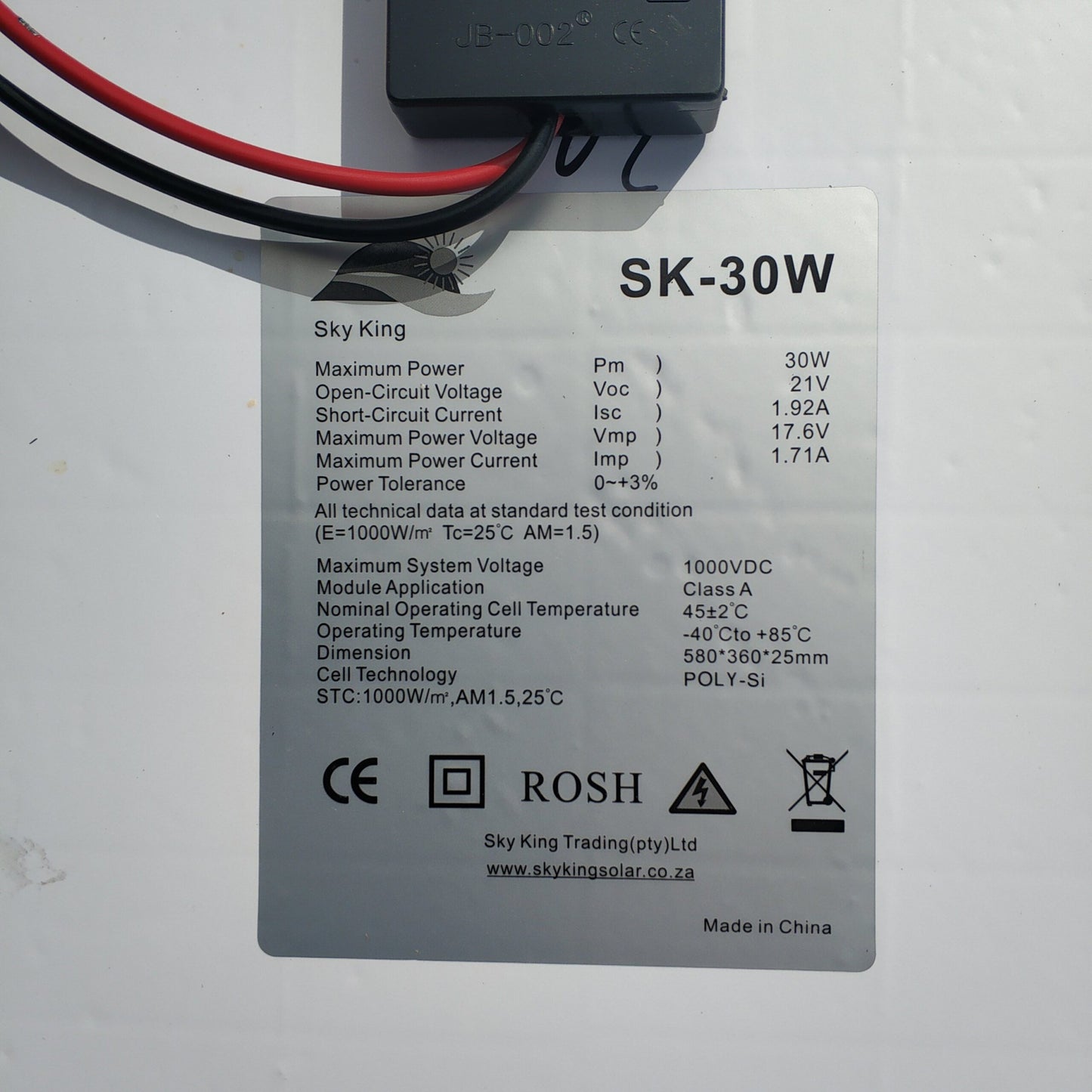 30W 10A Solar Car/Boat Battery Charger Kit - Electromann SA