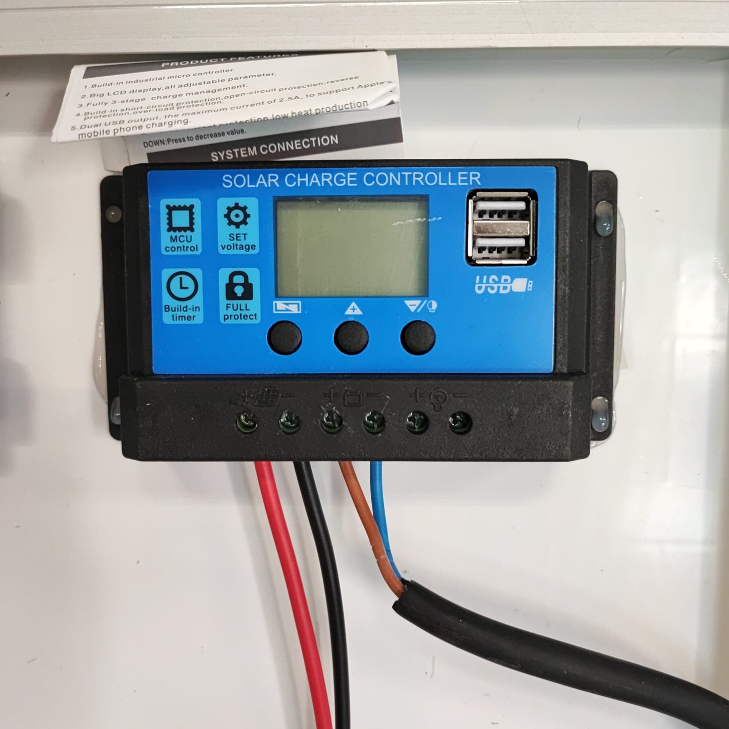 100W Mono 20A Solar Car/Boat Battery Charger Kit - Electromann SA