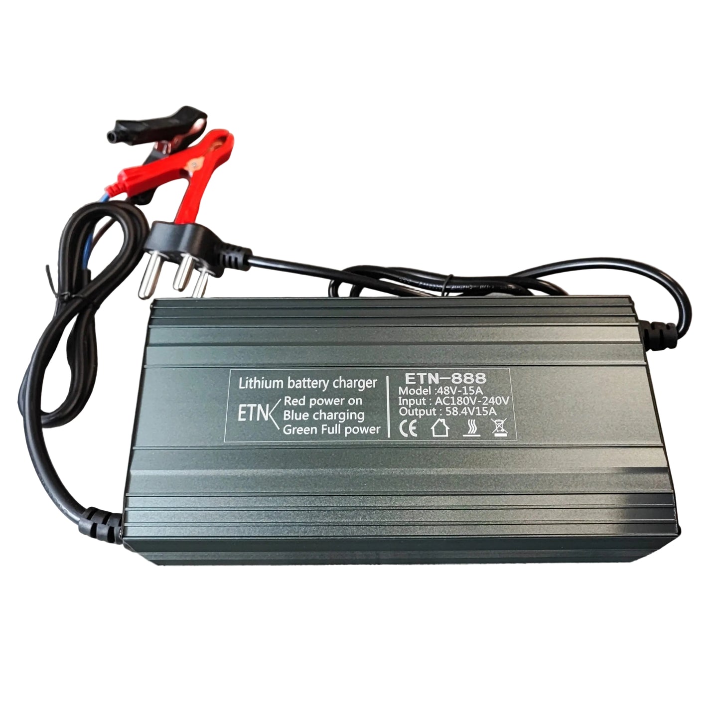 ETN-888 58.4vDC 15Amp Intelligent Lithium Battery Charger - Electromann SA