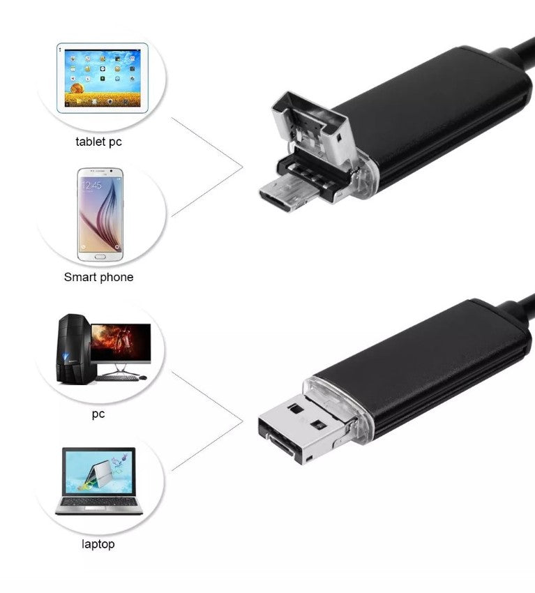 Andowl Q-HD211 2 In 1 Android Waterproof 5m Micro USB Endoscope - Electromann SA