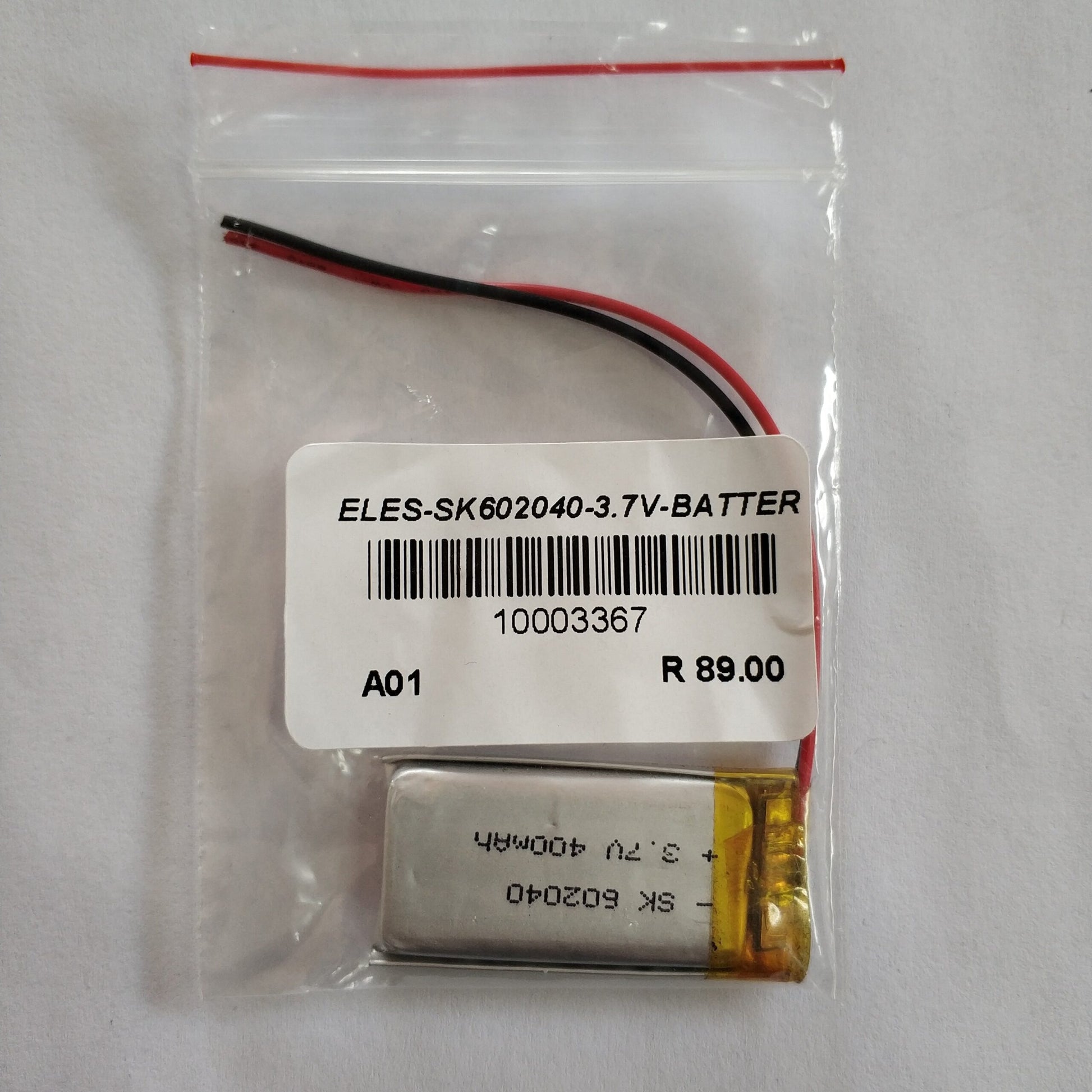 3.7V 400mAh Re-chargeable Li-ion Battery - Electromann SA